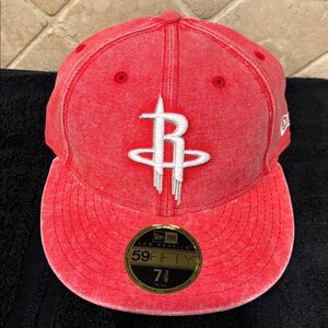 Houston Rockets Red Fitted Hat 7 3/8